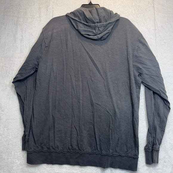 Burnside Fullzip Hoodie Mens Size Large Gray Large Graphic Pockets 100% Cotton - Picture 9 of 9